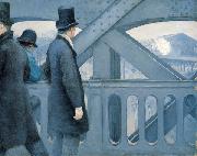 Gustave Caillebotte On the Pont de l Europe oil painting